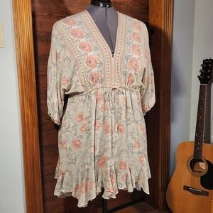 16 18 Pastel Floral Dress Petal‎ Pink Top Feminine FAIRY Ruffles Neutral bust 48